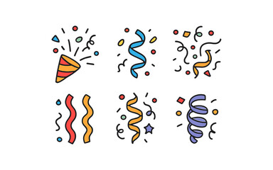 Fototapeta premium Festive celebration with colorful party elements on dark background