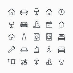 Home and Lifestyle Outline Icon Pack
