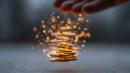 Represents the unseen mechanisms behind wealth and success — the invisible hand of fate, market, or opportunity shaping prosperity and flow.