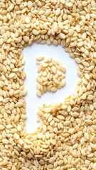 Letter "P" crafted from a negative space inside a seed pattern