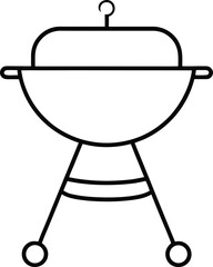 Electric Barbecue Grill Line Art Transparent Background