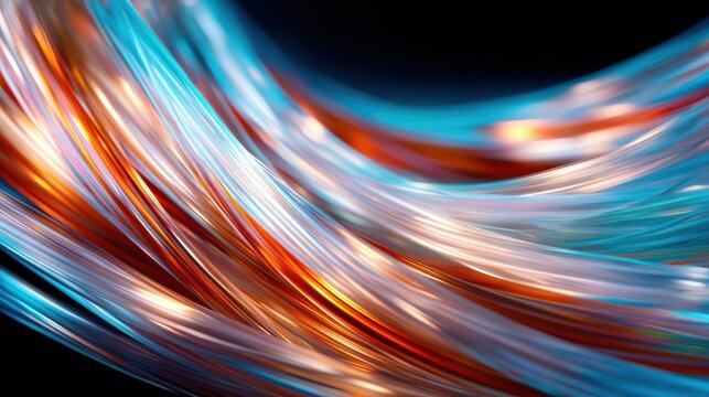 A mesmerizing abstract composition of colorful light trails, illustrating the dynamic interactions of color and movement, evoking feelings of energy and creativity in a modern digital style.