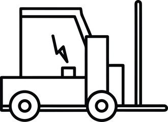 Electric Forklift Charger Line Art Transparent Background
