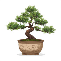 Serene miniature tree cultivated in an ornate pot, representing patience and natural beauty.