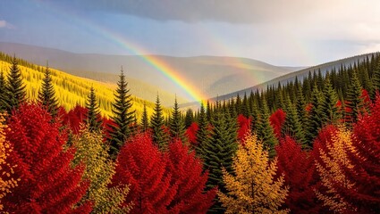 Rainbows Embrace - A Forests Autumnal Symphony.