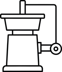 Industrial Grinder Line Art Transparent Background