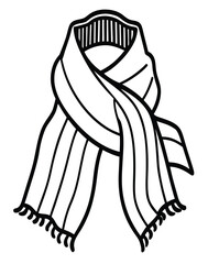 A cozy, knitted scarf with fringe details, perfect for winter warmth and style