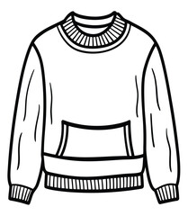 Cozy Crew Neck Sweater Illustration A Simple Fashion Icon for Designers