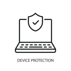 Device protection thin line vector icons.