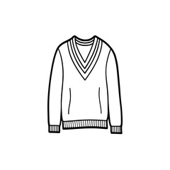 Casual Cotton V-Neck Sweater Illustration A Comfortable and Stylish Wardrobe Essential in Vector Format