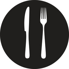 Dish, fork, knife and plate icon set, cutlery vector icon.Spoon, knife, fork icon set, Dining silverware Silhouette, cutlery, Vector illustration.Black silhouette cutlery set vector.