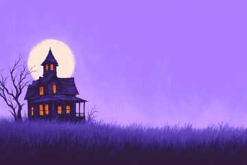 Haunted House with Moonlight Glow