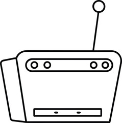 Smart Karaoke Machine Line Art Transparent Background