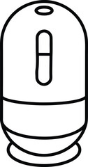 Smart Pill Dispenser Line Art Transparent Background