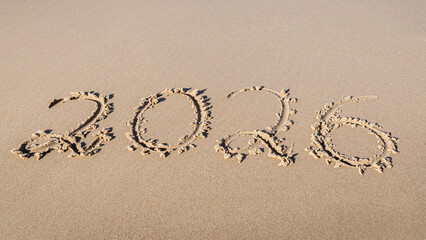 new year 2026 on the sand