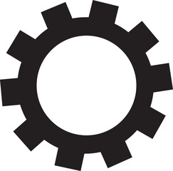 Gear setting flat icon. Mechanical engineering and industrial tool symbol, system process control and machinery vector illustration, technology cogwheel silhouette isolated on transparent background.