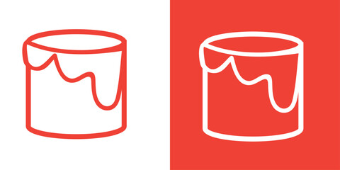 Red metal soda can vector illustration isolated on white for recycle icon