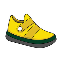 A pair of new yellow sneakers is a fashionable sport footwear object for a casual style