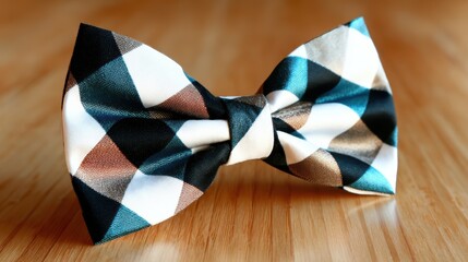 An eye-catching bow tie featuring a striking geometric pattern, perfectly crafted, providing a stylish accessory that is ideal for formal occasions and personal expression.