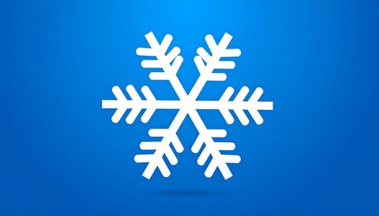 A simple, stylized white snowflake icon against a vibrant gradient blue background. The symmetrical six-pointed design sits at the center