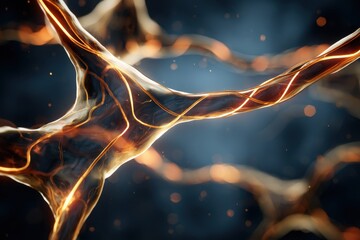 Abstract Neural Network with Glowing Connections - Futuristic Technology Concept.