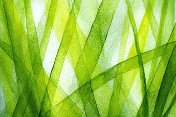 Abstract Green Watercolor Pattern with Overlapping Organic Shapes.
