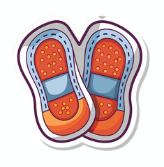 Pink vector illustration of a pair of summer flip flops a fashionable footwear for the beach