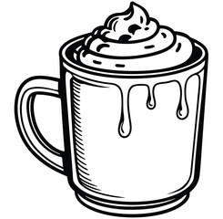 Isolated vector illustration of hot coffee or tea drink in a mug, cup, or glass, perfect for a kitchen breakfast icon set