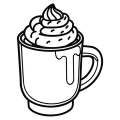 cup of coffee and cake vector illustration