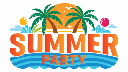Obraz premium summer beach party poster design on white background.