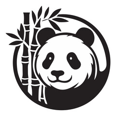 Panda and Bamboo Image Vector