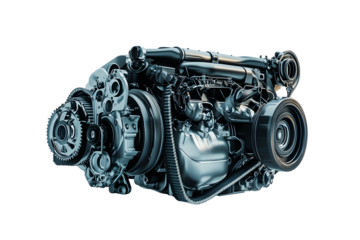 High detail modern internal combustion engine design for technical analysis and study