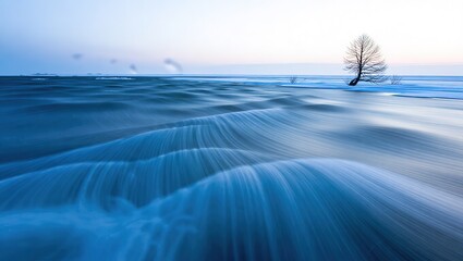 Solitary Tree in a Frozen Landscape - A Winters Tale.