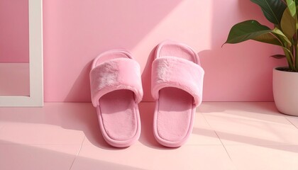 pink ballet shoes on the floor