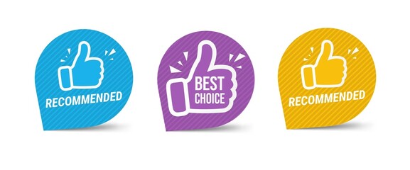 Color Best Choice Label Set White Background