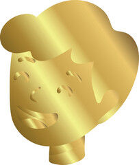 Gold Boy's Head Smiling