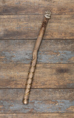 magic wooden wand on wooden table
