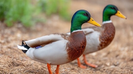 Two Mallards in Natural Outdoor Setting