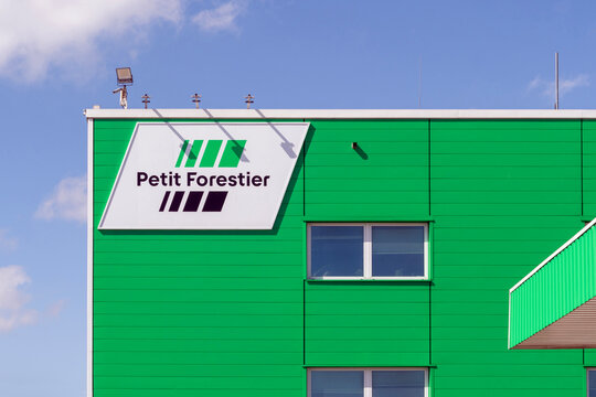 Bronisze, Poland - August 30, 2025: Petit Forestier company logo on building exterior