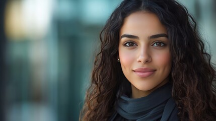 Fototapeta premium Portrait of a young woman urban setting photography natural light close-up view empowerment and beauty
