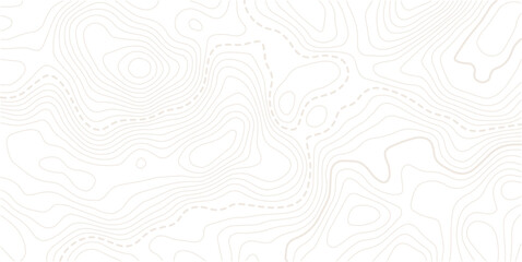 Topographic map background geographic line map with elevation assignments. Modern design with White background with topographic wavy pattern design.Cartography or terrain path concept 