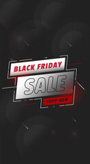 Urgent Black Friday sale notification with a central gray dynamic zigzag energy lines create excitement and drive action.