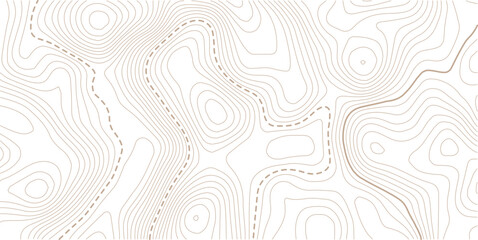 Topographic gold luxury map background. Geographic abstract pattern. The topo contour or wallpaper. Mountain trail terrain or path. Vector illustration. Golden on white contours vector topography styl