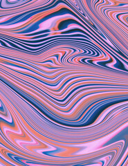 Waves of vibrant colors flow smoothly, mixing shades of pink, blue and purple. dynamic lines and curves create engaging visual experience that draws eye and stimulates imagination
