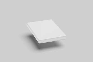 Blank Book Mockup on Gray Background