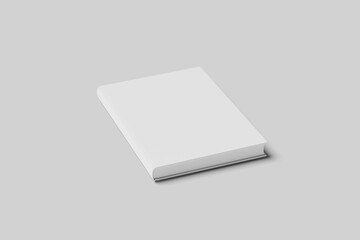 Blank Book Mockup on Gray Background