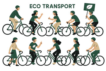 Naklejka premium Eco transport: promoting cycling for a sustainable future