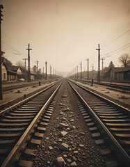 Fototapeta premium Endless Tracks: A Journey into the Horizon