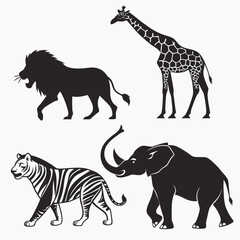 Vector art of silhouette of african animal