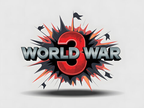 ww3 emblem with blast effect for gaming poster or banner